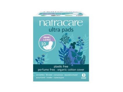 NATRACARE Menstruační vložky Ultra LONG s křidélky 10 ks