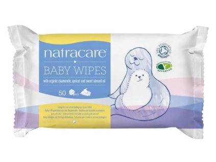NATRACARE Dětské vlhčené ubrousky z biobavlny 50 ks