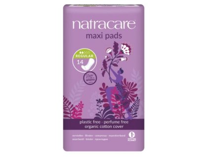 NATRACARE Menstruační vložky Maxi REGULAR bez křidélek 14 ks