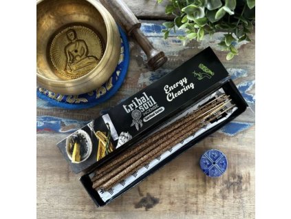 Spirituální vonné tyčinky Tribal Soul s keramickým držákem Čištění energie