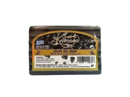 Knossos mýdlo tuhé olivové s aktivním uhlím 100g