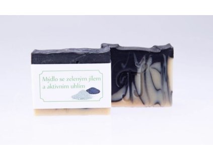 Mýdlo se zeleným jílem a aktivním uhlím