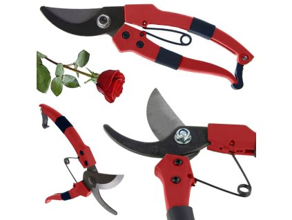 Ruční zahradní nůžky na větve keřů, nůžky na stříhání keřů - červené