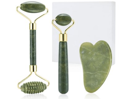 Sada nefritových masážních válečků na obličej