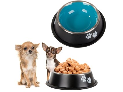 dhBapol pl Miska dla psa metalowa antyposlizgowa guma 400ml 4574 1