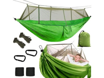 pol pl Hamak z moskitiera turystyczny na biwak wiszacy linki torba pokrowiec lekki 5430 1