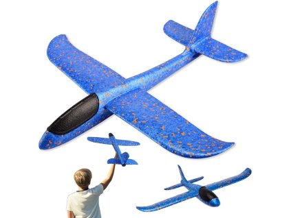 pol pl Samolot styropianowy szybowiec rzutka duzy z styropianu 47cm niebieski 5235 5