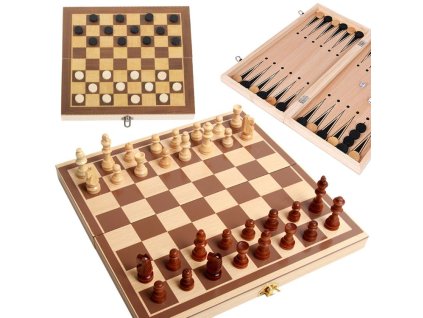 pol pl Gra w szachy warcaby tryktrak duze drewniane 3w1 4630 1