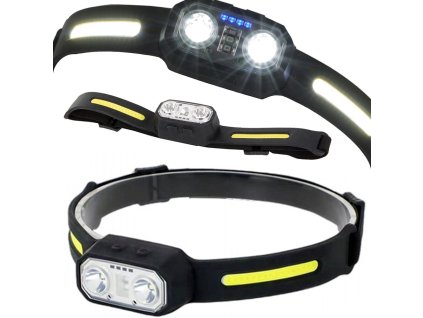 pol pl Latarka czolowa opaska na glowe czolo mocna czolowka reflektor led czujnik 5318 1