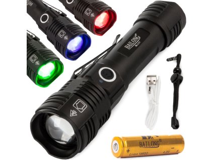 pol pl Latarka wojskowa taktyczna bailong dioda led zoom 4493 1