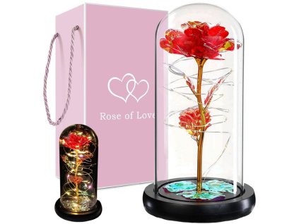 pol pl Wieczna roza w szkle prezent led rgb swiecaca czerwona szklana na okazje 5076 1
