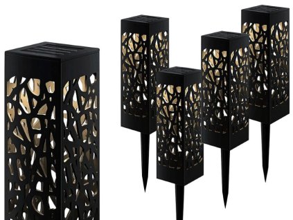 pol pl Lampa lampy ogrodowa solarna ozdobna zestaw 4 sztuki czujnik zmierzchu 4995 4