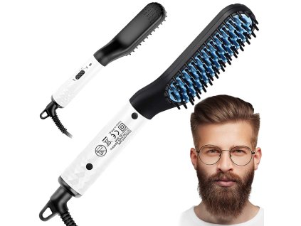 pol pl Prostownica szczotka grzebien do brody i wlosow dla mezczyzn do pielegnacji 5176 1