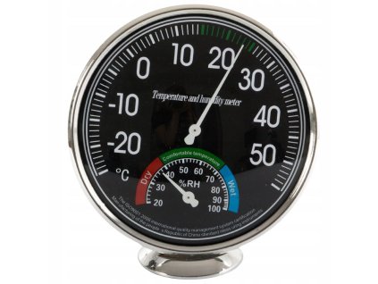 Analogový pokojový vlhkoměr s teploměrem, černá