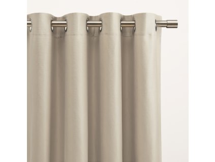 Hotový blackout závěs béžový EFE 135x260 cm s kovovými kroužky – zatemňovací závěs do ložnice, obýváku nebo kanceláře
