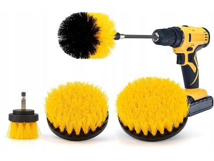 Sada čisticích kartáčů do vrtačky – univerzální kartáče pro koupelnu a auto