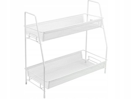 Dvoupatrová stojací police, bílá