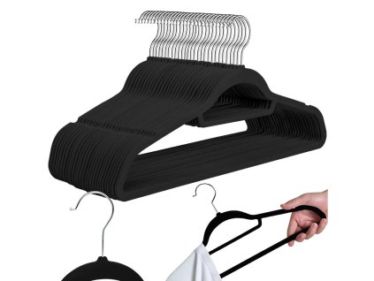 Velurová ramínka na oblečení – protiskluzová ramínka, sada 20 ks