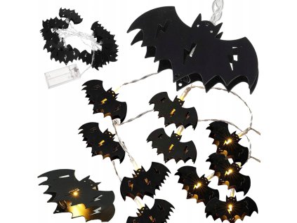 Dekorativní LED řetěz s motivem netopýrů – osvětlení 2 m, 10 světel