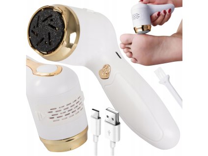 Elektrický pilník na paty bezdrátový – účinné odstranění ztvrdlé kůže, 3 brusné kotouče, USB dobíjení