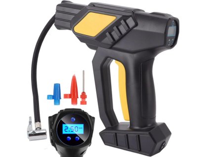 Přenosný bezdrátový autokompresor s LCD displejem – pumpa na kola, míče a další