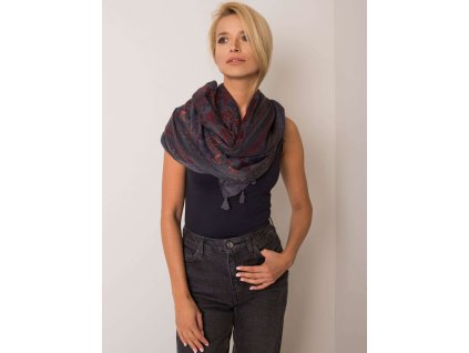Grey plaid in vegetable patterns (Barva dark grey, Velikost ONE SIZE)