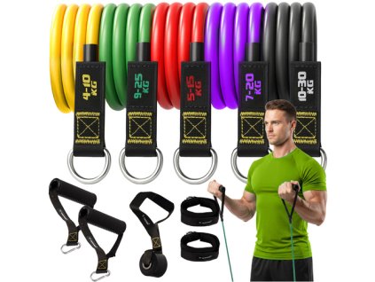 Sada posilovacích gum 120 cm - 5 ks