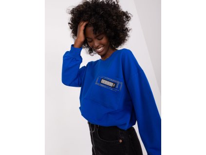 Cobalt women's casual blouse with rib (Barva cobalt, Velikost ONE SIZE)