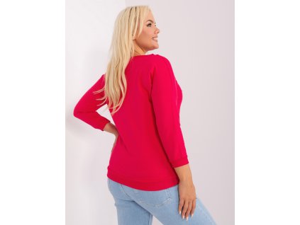 Red Plus Size V Neck Women's Blouse (Barva red, Velikost ONE SIZE)
