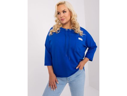 Plus Size Cobalt Loose Fit Blouse (Barva cobalt, Velikost ONE SIZE)