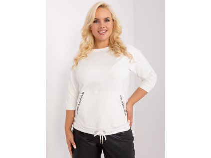 Ecru plus size cotton blouse (Barva ecru, Velikost ONE SIZE)