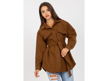 Brown women's one size outerwear shirt with binding (Barva brown, Velikost ONE SIZE)