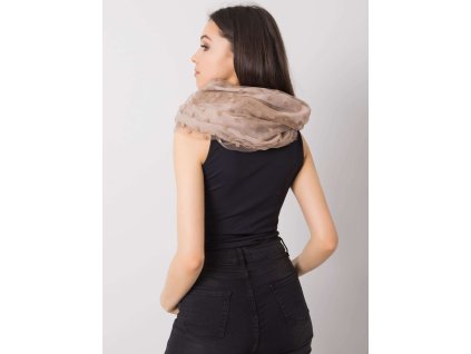 Dark beige scarf with peas (Barva dark beige, Velikost ONE SIZE)