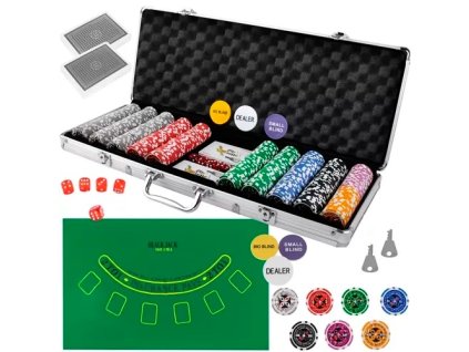Poker - sada 500 žetonů v kufru