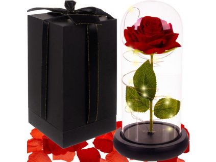 Věčná růže ve skle - svítící