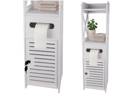 Koupelnová skříňka s držákem toaletního papíru, uzamykatelná