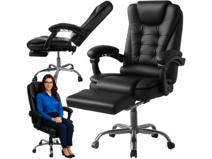 Kancelářská židle s podnožkou - černá