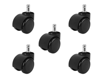 Kolečka ke kancelářské židle - 5 ks - černá