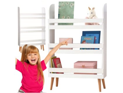 Knihovna se 3 policemi  - bílá