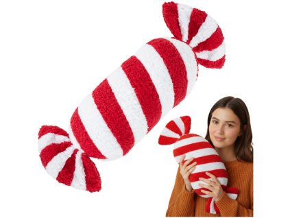 Vánoční plyšová dekorace - bonbón