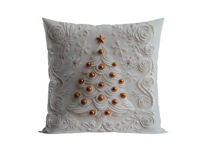 Dekorativní povlak na polštář VÁNOČNÍ S 3D EFEKTEM VELVET, 40x40cm