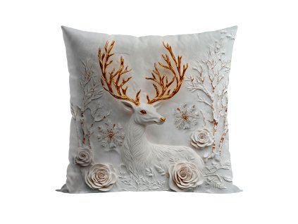 Dekorativní povlak na polštář JELEN S 3D EFEKTEM VELVET, 40x40cm