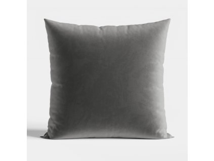 Sametový povlak na polštář, 40x40cm, tmavě šedá