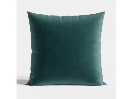 Sametový povlak na polštář, 40x40cm, tmavě tyrkysová