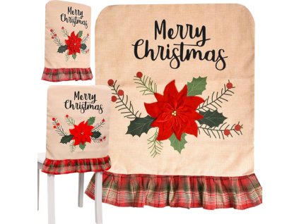 Potah opěradla židle vánoční dekorace vánoční dekorace dekorace (Velikost univerzální)