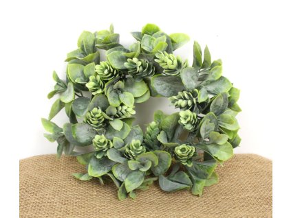 wianek ozdobny zielony bielo 100722