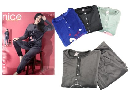 pizama damska welur dl spodni 92914