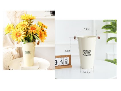 wazon metalowy z drewnianymi 99621