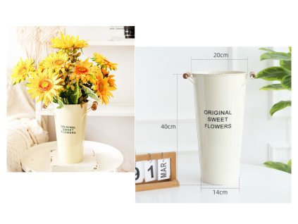 wazon metalowy z drewnianymi 99624