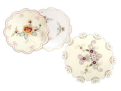 serwetka okragla kwiaty wysz 104955